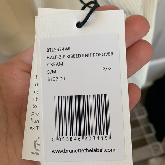 Brunette The Label Ribbed Knit Half-Zip Popover - Picture 4 of 6